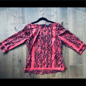 Red long-sleeved blouse from The Limited
